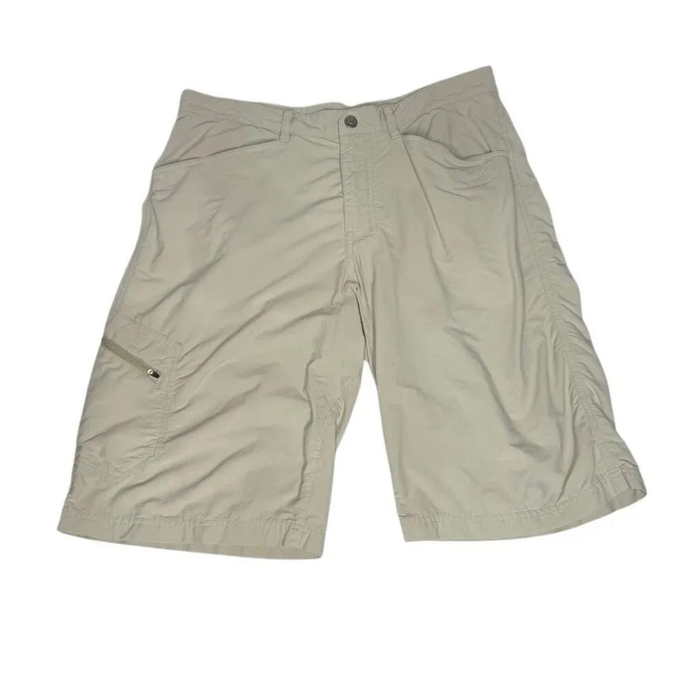 Patagonia khaki lightweight quick dry hiking shorts size 35 - Picture 2 of 12